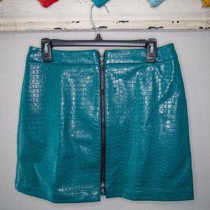 Modcloth NWT Teal Faux Croc Skirt